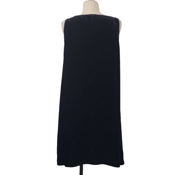 Eileen Fisher Black Velvet Tunic Top Sz S‎ Rayon Silk Sleeveless Relaxed Minimal - Picture 3 of 8